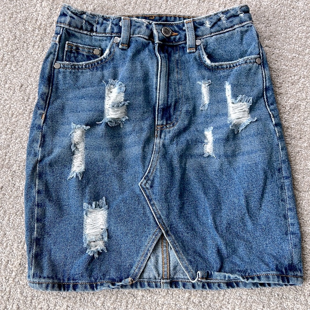 Denim short skirt